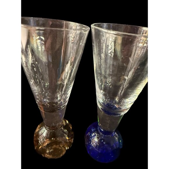Bubble Ball Bottom Base Shot Cordial Glasses Multi-Color, Set Of 6 - Picture 12 of 16